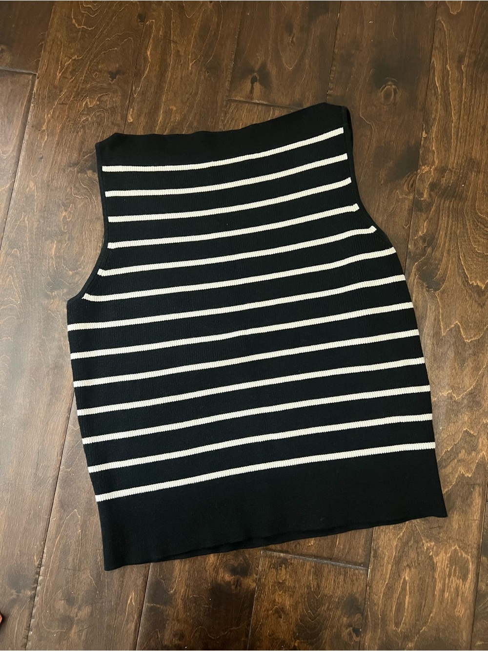 Banana Republic Black and White Striped Sleeveless Tank